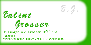 balint grosser business card